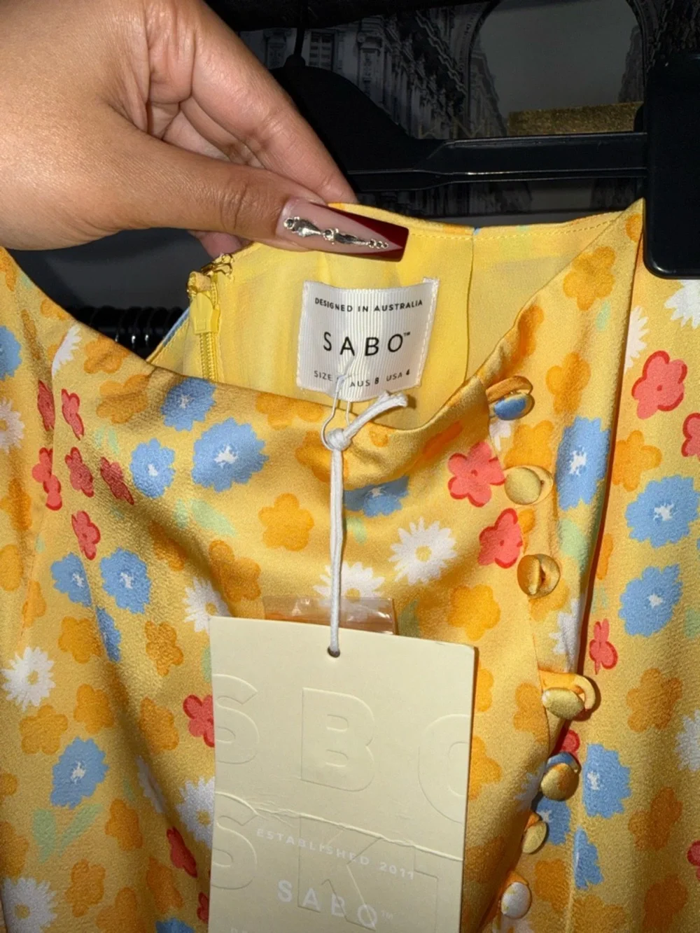 Sabo Yumee Azalea Tropical Yellow Floral Skirt Set Halter Top Midi Skirt New NWT